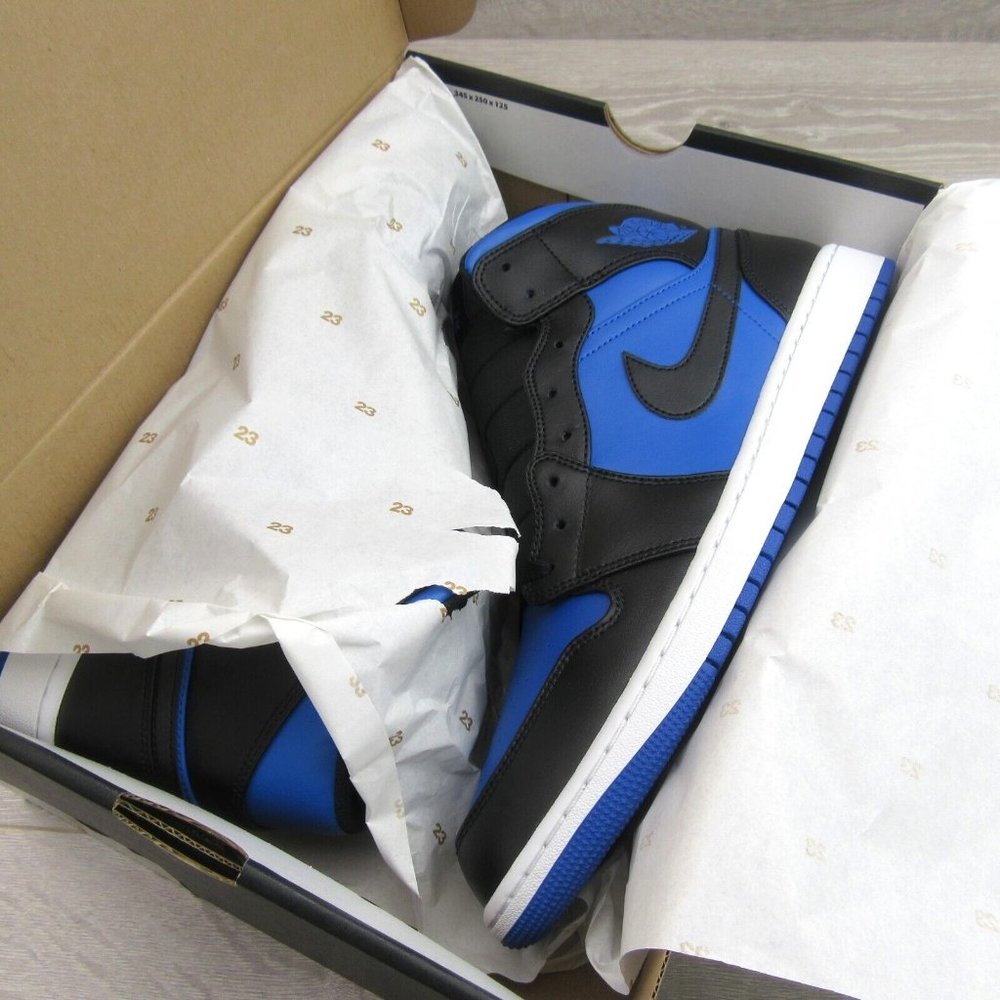 Air Jordan 1 Mid  Sneakers Mens Size 13 Royal Blue Black White NEW - Picture 13 of 15